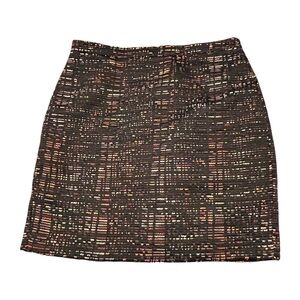 Ann Taylor Loft Petite Tweed Lined Mini Skirt Poly Blend Black Multicolored 10P